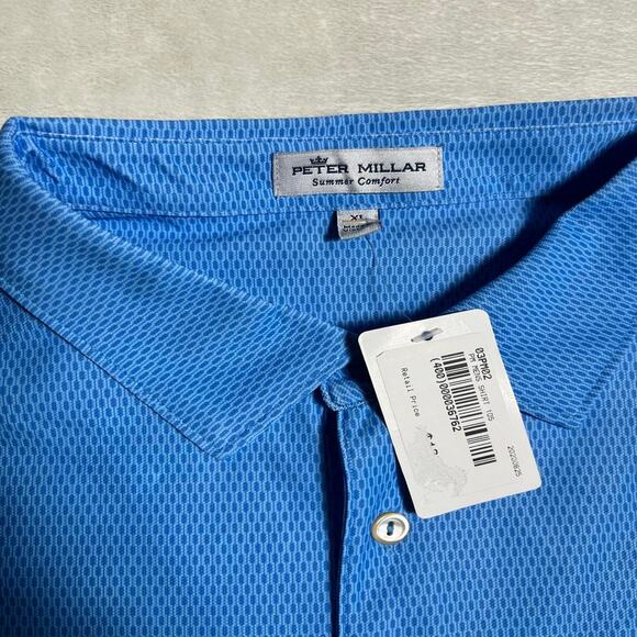 NWT Peter Millar Summer Comfort Performance Polo Men's XL Textured Weave Golf - Picture 3 of 8